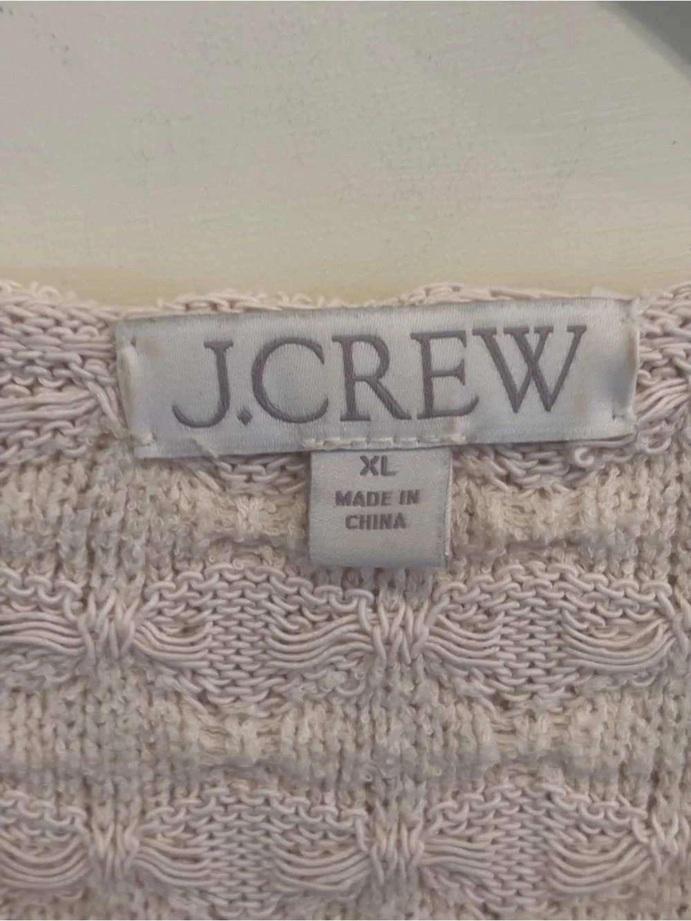 J. Crew Cream and Navy Striped Crochet-Texture Cardigan